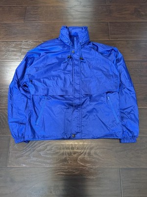Speedo Hooded Light Rain Jacket Blue Retractable Hood Adult Size XS