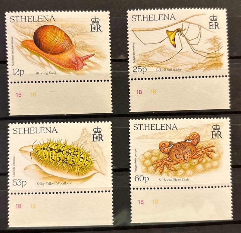 St. Helena snail,crab S.C.#655-8 S.C.V$10+ MNH Complete set of 4  issued in 1995