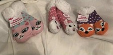 New 3 Pair Girls Slipper Socks