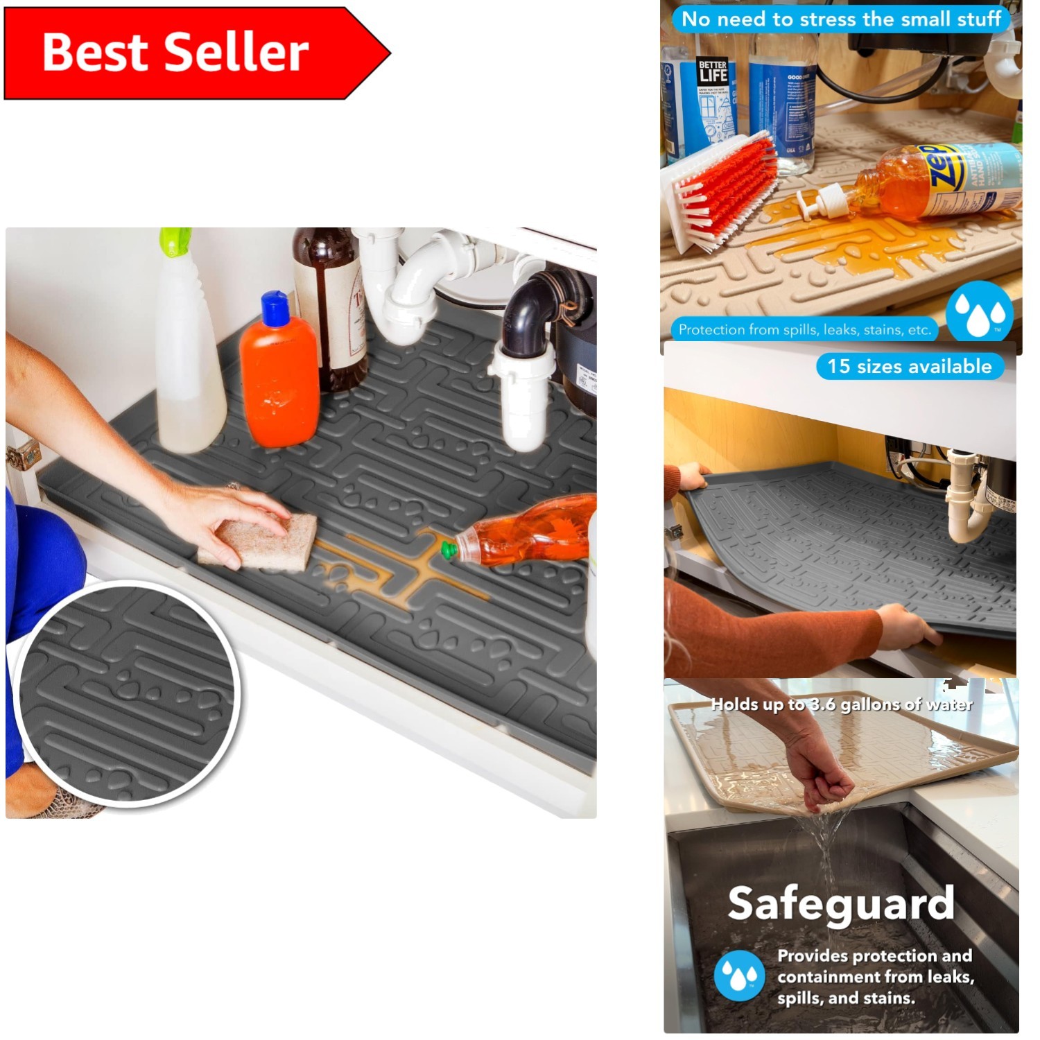 Gray Under Sink Mat 22