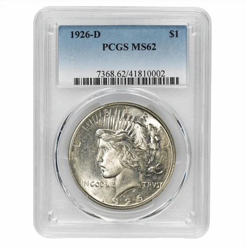 1926D Silver Peace Dollar $1 PCGS MS 62