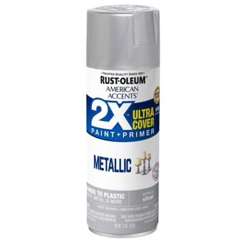 ( 4 Pack ) Silver, American Accents 2X Ultra Cover Metallic Spray Paint 12 oz ✅✅ - Picture 2 of 13
