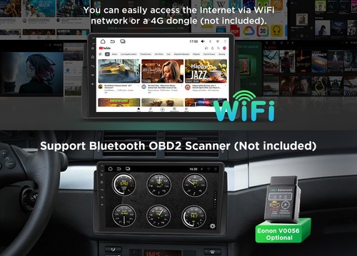 For BMW E46 M3 GPS SAT NAV Android 13 CarPlay 9" Car Stereo Radio Head Unit WiFi - Picture 12 of 19