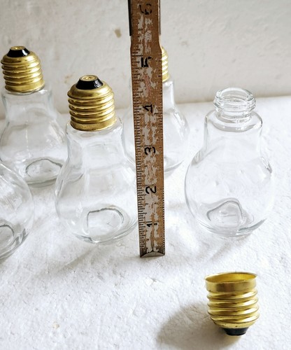 Lot 5 Glass Light Bulb Jars Arts And Crafts Project Terrarium Bottles Refillable - Picture 2 of 2