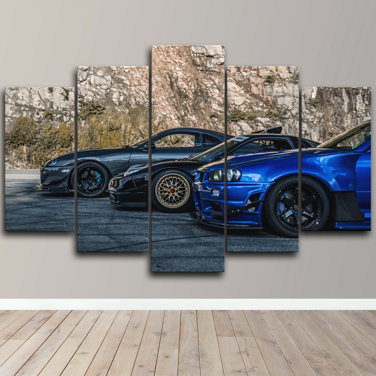 Nissan Skyline R34 Supra NSX JDM Racing 5-Piece Canvas Wall Art Decor
