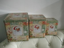 Lot NEUF 3 boîtes métal MERRY CHRISTMAS & NEW HAPPY YEAR / JOYEUX NOËL PÈRE NOËL