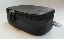 Buxton Mini Top Zip Leather Travel Shave Kit Black