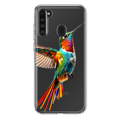 Mundaze Case for Samsung Galaxy A21 Cover Colorful Rainbow Hummingbird