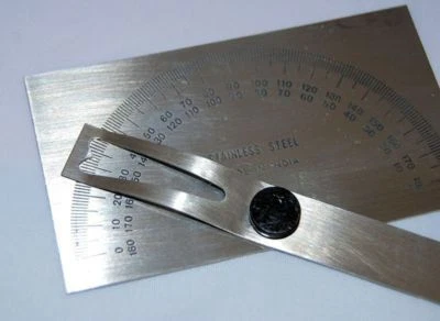 Rectangular Headed Engineers Steel Protractor From Chronos