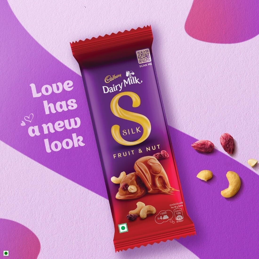 (Pack of 8) Cadbury Dairy Milk Silk Fruit & Nut Chocolate Bar 55gm (8 x