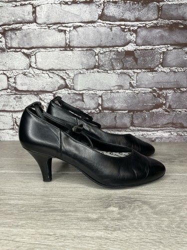 Diamant Black Leather Mary Jane Strap Dance Shoes Women Sz 5UK/7M US/37.5EU