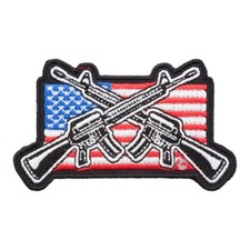 M16 Guns American Flag Patch, Patriotic US Flag Patches