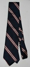 Liberty of London Blue with Red Stripes 100% Silk 57 Inch Tie, Made in USA