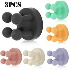 3Pcs Silicone Toothbrush Holders Hook Waterproof Self Adhesive Wall Mounted Hook