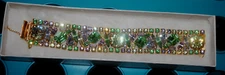 Alice Caviness vintage jewelry, STUNNING jeweled bracelet, 1" wide