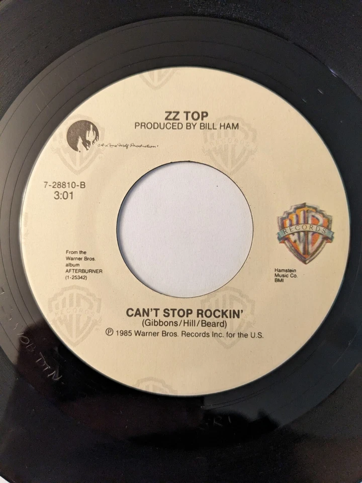 ZZ Top – Stages / Can't Stop Rockin' 1985 7" Single 7-28810 Excellent - Image 3 of 4