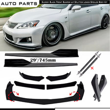 For Lexus Is250 Front Rear Bumper Lip Chin Spoiler Splitter Body Glossy Black