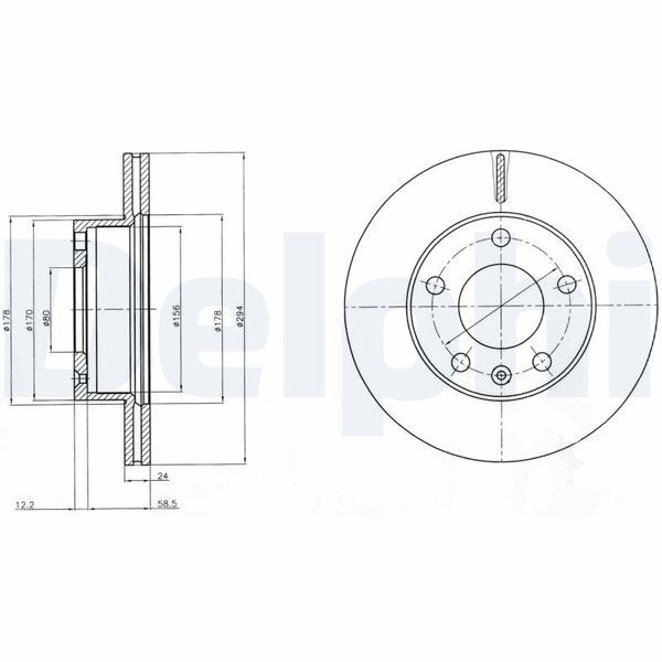 2X Delphi BG4023 Bremsscheibe FüR Ldv-image
