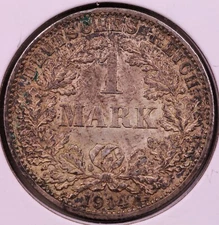 1914-A Germany 1 Mark ***RARE ORIGINAL SILVER COIN***