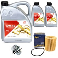MotoröL Set Febi SAE 10W-40 7 Liter + ÖLfilter + Schraube FüR Lexus GS Toyota
