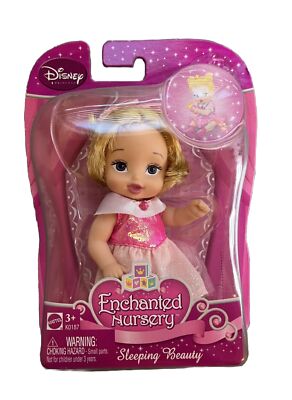 Mattel Disney Pink Princess Aurora Enchanted Nursery Baby Sleeping