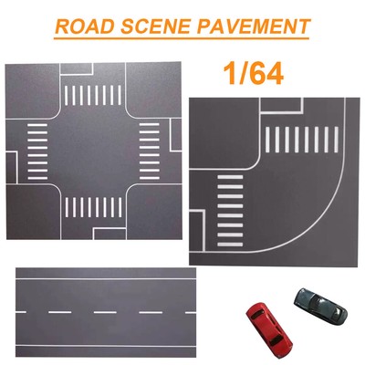 1:64 Diorama Highway Model City Street Road Intersection Scene Display Model Toy