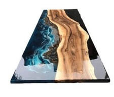 Epoxidharz Tisch Black River - Moderne Holzplatte - Handarbeit Kunst