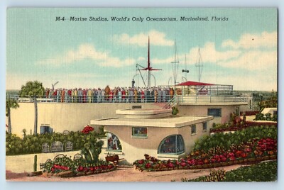 Marineland Florida FL Postcard Marine Studios World's Oceanarium c1950 Vintage