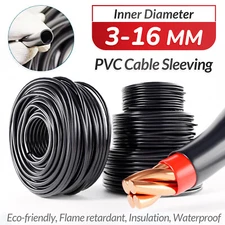 Flexible PVC Cable Sleeving Tubing Wiring Harness Black Automotive Wire Loom
