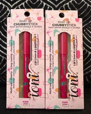 2pk IONI CALI BEAUTY PINK ROSE PHAT LIP CHUBBY STICK 2 IN 1 LIP LINER & LIPSTICK