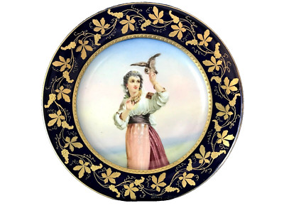 Antique Vienna Austria Plate Hand Painted ''Rose des Sudens''