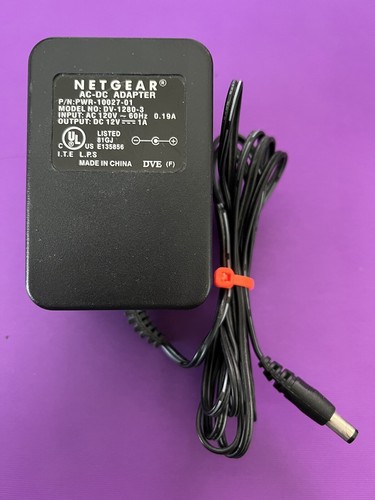 Genuine NETGEAR AC DC Adapter PWR-10027-01 # DV-1280-3 12V 1A | eBay