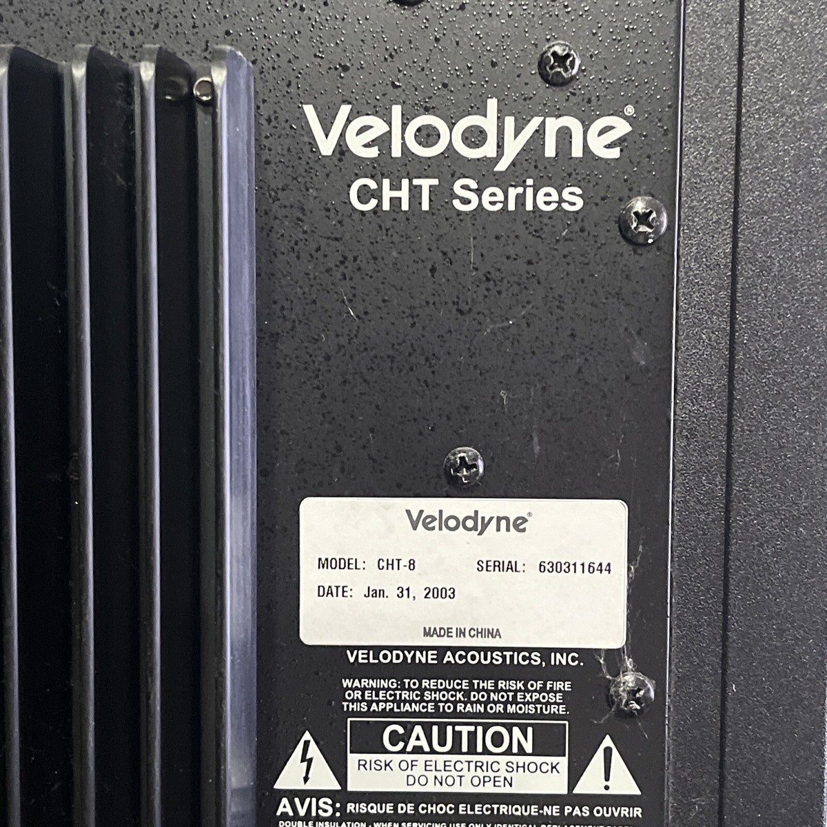 VELODYNE SUBWOOFER CHT 8 SOUNDS | eBay