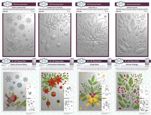 Creative Expressions - Festive 5" x 7" 3D Embossing Folder or Stencil Collection