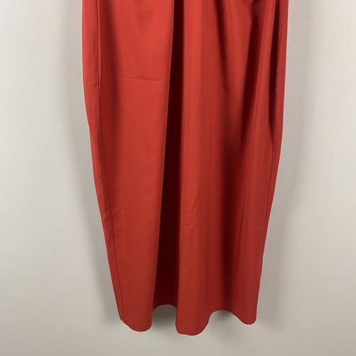 Abercrombie & Fitch Cutout Midi Dress Size Medium Red Sleeve Stretch - Picture 3 of 10