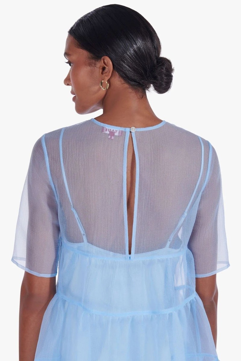 staud blue organza dress STAUD, Hyacinth Dress in French Blue, Size Large