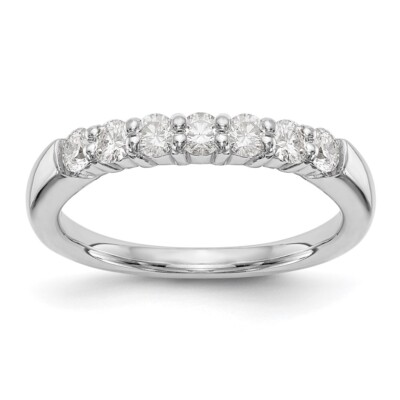 0.81Ct Lab Grown Diamond 7-Stone Band Ring Size 7 14K White Gold ( VS/SI,GH )