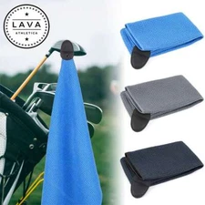 Premium Colored Microfiber Golf Towel 16"X24" With Magnetic Snap-Black/Gray/Blue