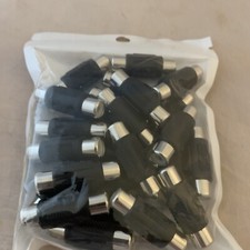 25 Pack RCA Extension Adapters NEW Silver Black