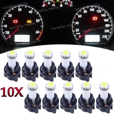 Instrument Panel LED Light Bulbs PC74 T5 Twist Lock Sockets White KIT For Ford