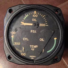 Beechcraft Garwin Triple Gauge 22-804-02  