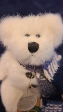 Boyd's Bears Marvin White Snow Bear Plush Snowman Scarf Stuffed Animal 