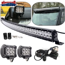 Fit Polaris Ranger XP 900 1000 570 FullSize Roof 50" Curved LED Light Bar Kit