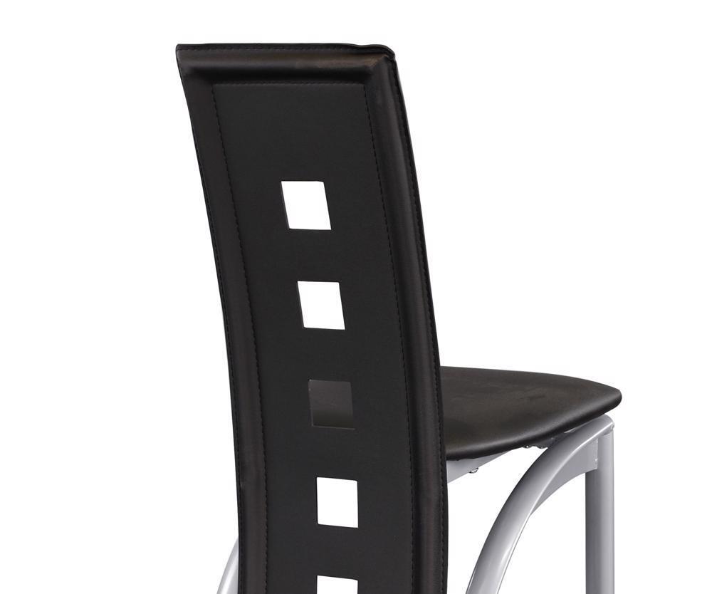 Ultra-modern Set of 2pc Height Chairs Dining Chair Metal Base and