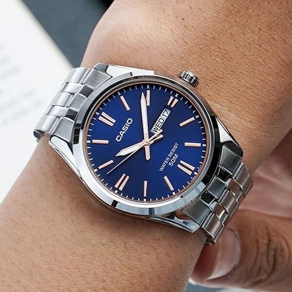 Casio MTP-1335D-2A2VDF Analog Mens Watch Silver Stainless Steel ...