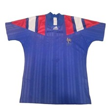 RARE FRANCE 1992 1993 HOME SHIRT JERSEY ADIDAS sz S MEN BLUE VINTAGE KIT CLEAN