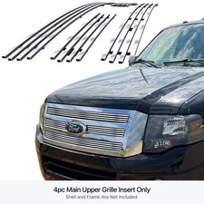 Fits 2007-2014 Ford Expedition Upper Stainless Chrome Billet Grille Grill Insert Fits 2007-2014 Ford Expedition Upper Stainless Chrome Billet Grille Grill Insert