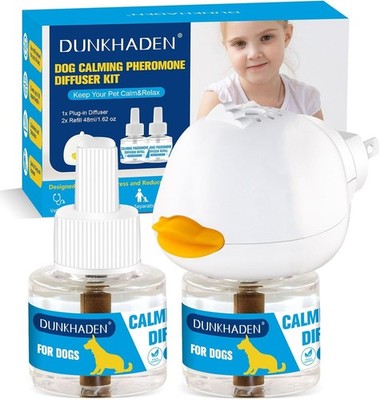 DUNKHADEN Dog Calming Pheromone Diffuser for Relief Anxiety, Reducing Barking, A