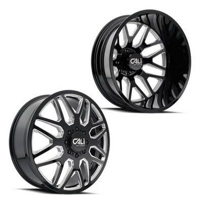 24x8.25 Cali Invader 9115D PRE-11 GM PRE-19 DODGE Dually Wheels 8x6.5 Set of 6
