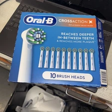 NEW Oral B Replacement Brush Heads Crossaction X 10 Pack Open Box!!